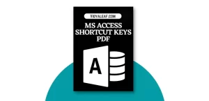 MS Access Shortcut Keys PDF Download