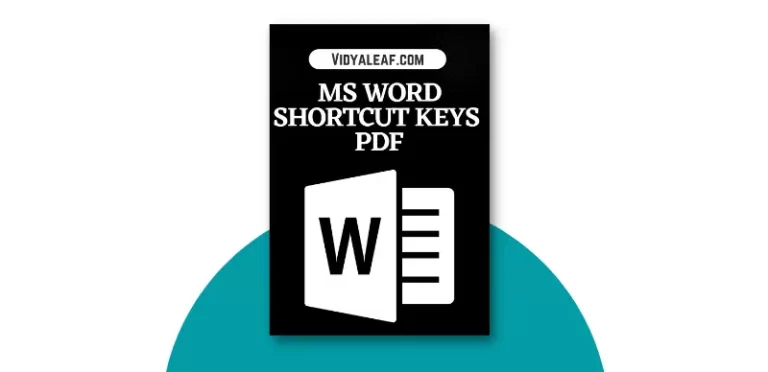 MS Word Shortcut Keys PDF Download
