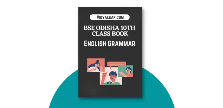 BSE Odisha 10th Class English Grammar Book PDF