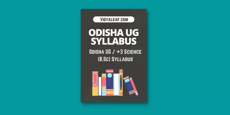 Odisha UG Science BSc Syllabus