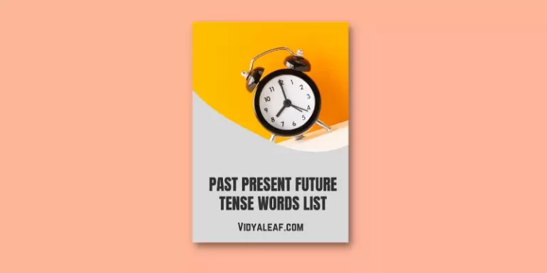 Past Present Future Tense Words List PDF